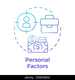 Personal factors blue gradient concept icon Stock Vector