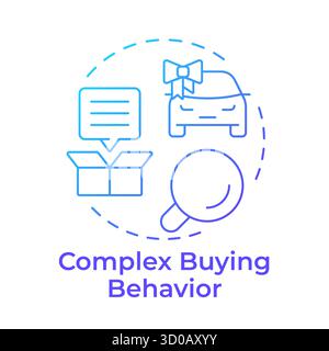 Complex buying behavior blue gradient concept icon Stock Vector