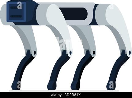 Innovative automated AI quadruped robot, isolated on white background, science and technology concept Stock Vector