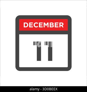 December 11 calendar icon - day of month Stock Vector