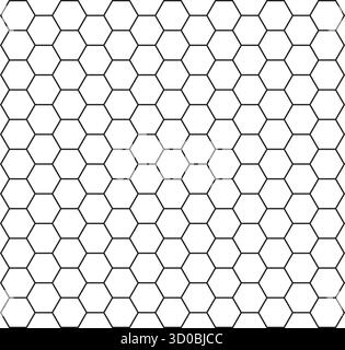 Hexagonal honeycomb pattern – minimalist geometric black and white background - vector Stock Vector
