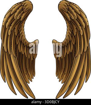 Angel Eagle Pegasus Feather Wings Illustration Stock Vector
