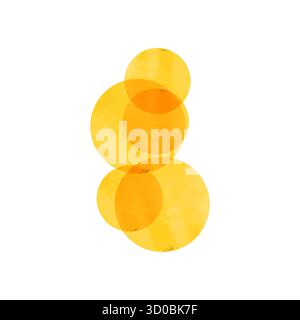 Illustration of a watercolor flower, isolated on a white background. Stacked circles create an overlapping petal effect in a vector design, suggesting nature. Stock Vector