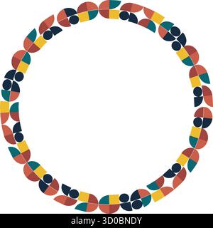Colorful geometric frame. Vector doodle template for text. Baby shower template, element for design Stock Vector