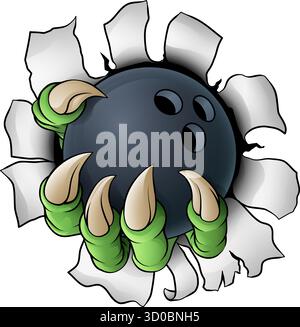 Bowling Ball Claw Cartoon Monster Animal Hand Stock Vector