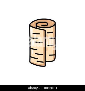 Cute hand-drawn doodle illustration of a medical bandage roll in flat style. Perfect for healthcare, hospital, pharmacy, first aid, and educational de Stock Vector