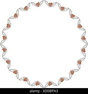 Hearts concept frame. Heart, love, romance or valentine's day red heart template. Artistic frame Stock Vector
