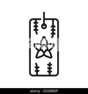 aroma sachet for closet black line icon. Vector isolated element.Editable stroke Stock Vector