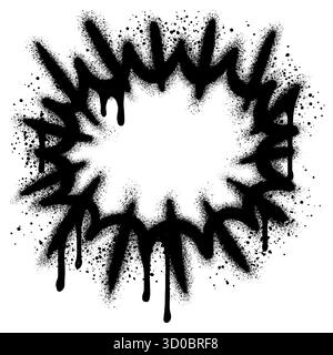 Explosion bomb comic surprise speech balloon expression in graffiti style with black spray paint Stock Vector