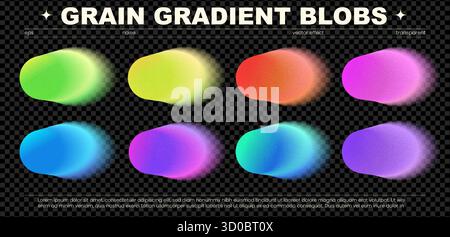 Glow spot aurora noise radiant splash blob y2k transparent vivid. This fluid set features soft grainy textures and fluorescent paint effects for dynam Stock Vector