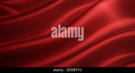 Smooth, luxurious red fabric with gentle folds and subtle shading, creating a sense of depth and texture. Stock Vector