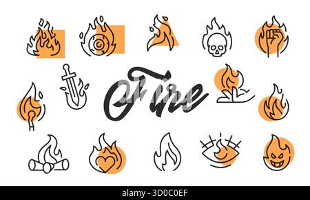 Fire Poster. Vector Illustration Stock Vector