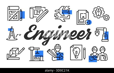 Engineer Poster. Vector Illustration Stock Vector