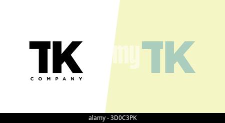 Trendy letter T and K, TK logo design template. Minimal monogram initial based logotype for company identity. Stock Vector