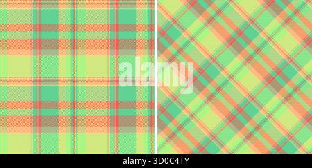 Vibrant tartan patterns in fresh spring colors create a cheerful and classic textile design. Ideal for fashion, backgrounds, or print projects needing Stock Vector