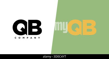 Trendy letter Q and B, QB logo design template. Minimal monogram initial based logotype for company identity. Stock Vector