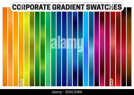 Corporate Color Gradient Collection of Swatches Stock Vector