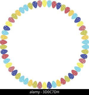Painted Easter eggs frame with empty space. Copy space on transparent background. Easter egg hunt Stock Vector