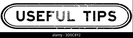 Grunge black useful tips word rubber seal stamp on white background Stock Vector