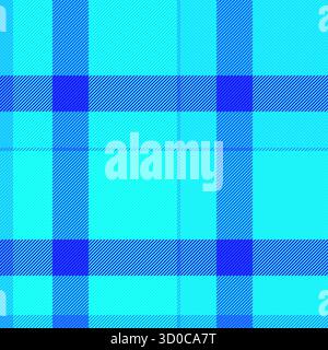 Vibrant plaid pattern featuring cool blue and aqua tones. Classic textile design, perfect for backgrounds, fashion, or graphic design projects. Timele Stock Vector