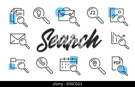 Search Poster. Vector Illustration Stock Vector
