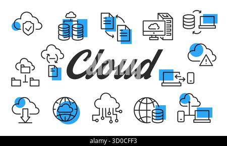 Cloud Computing Poster. Vector Illustration Stock Vector