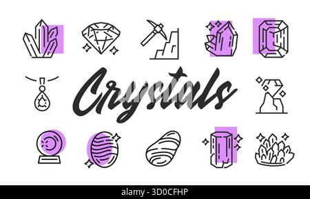 Crystals Poster. Vector Illustration Stock Vector