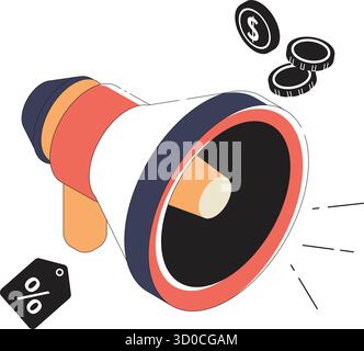 A vector illustration of Megaphone Icon Stock Vector