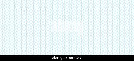 Blue seamless isometric grid paper. Dotted triangular blueprint repeating pattern. Graph guide background for engineering, architect, technical drawing. Vector lined ruler sheet page template Stock Vector