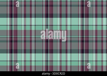 Official check plaid fabric, french background texture tartan. Argyle seamless pattern vector textile in pastel and dark colors palette. Stock Vector