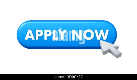 Applying now by clicking website button with cursor icon Stock Vector
