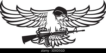 USA Eagle and Rifle. Vector Illustration. Stock Vector