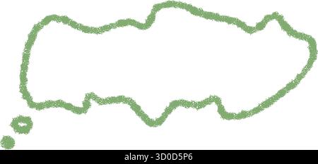 Green Wavy Talk Bubble Crayon Sketch Stock Vector