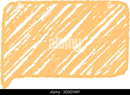 Crayon Scribble Speech Balloon Rectangle Stock Vector