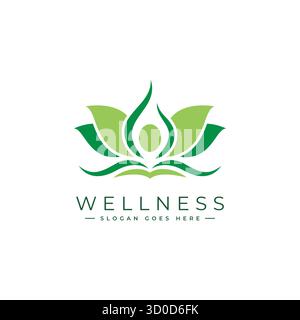 Wellness Yoga and Fitness Logo Template Stock Vector