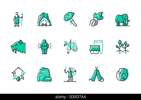 Prehistoric man line icon concept. Prehistoric man vector linear ...