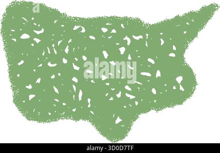 Green Crayon Wavy Abstract Speech Balloon Stock Vector