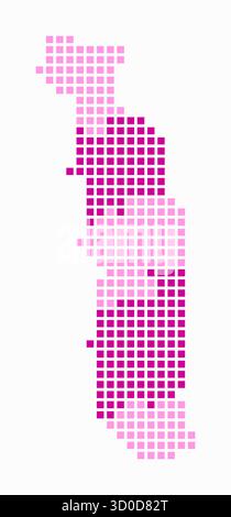 Square dots pattern map of Togo. Togolese Republic dotted pixel map ...