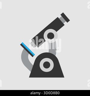 Medical microscope on white background. Stock Vector