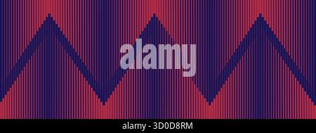 Zigzag Striped halftone gradation texture. Gradient Transition Lattice. Fading dark blue Burgundy line background pattern. Vector illustration. Abstra Stock Vector