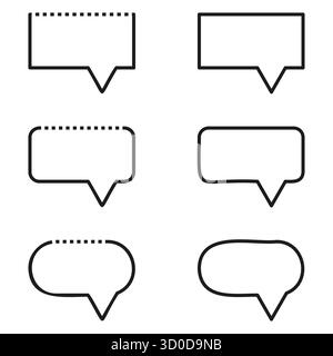 Dotted speech bubbles. Minimal conversation shapes. Communication Vector icons. Empty chat boxes. EPS 10. Stock Vector