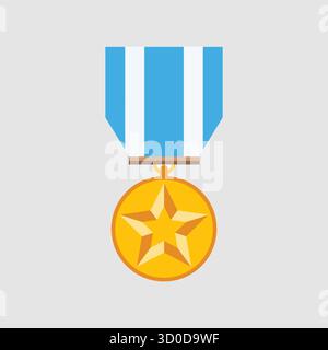 Military medal on white background. Stock Vector
