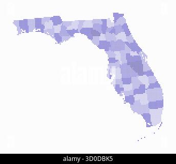 Florida state map with dotted pattern vector illustration Stock Vector ...