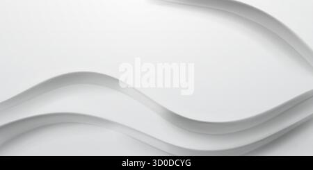 Smooth, flowing white curves on a minimalist white background. Stock Vector