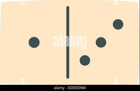 Flat Black And White Domino Tile Stock Vector