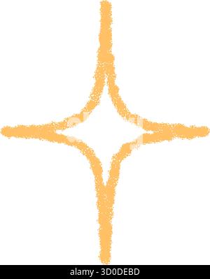 Crayon Outline Starburst Magic Icon Stock Vector