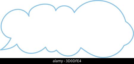 Hand Drawn Blue Cloud Speech Bubble Stock Vector