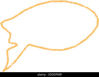 Hand Drawn Crayon Speech Balloon Outline Stock Vector