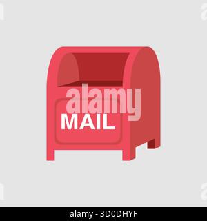 Red mail box on white background. Stock Vector