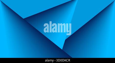 Clean blue abstract background with layered triangular shapes and smooth gradient lighting, perfect for business, tech, or presentation templates. Stock Vector